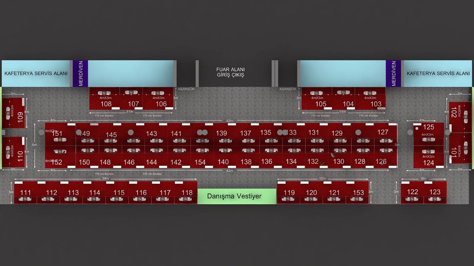 Stand Yerleşim Planı Üst Kat
